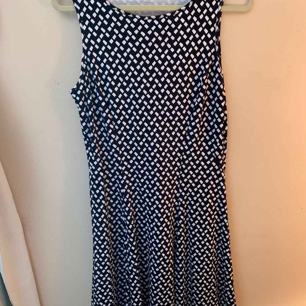 Professional black and white dress